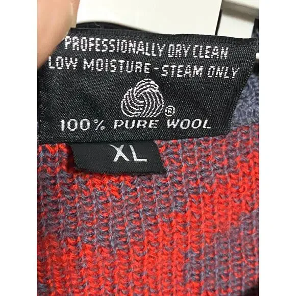 Vintage Lido Sports Wool Sweater XL Geometric Retro USA Runs Short 23" Length - Picture 6 of 6